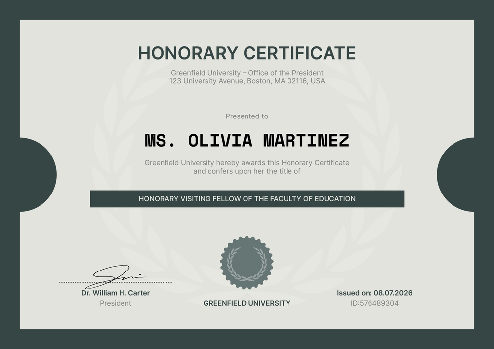 Trusted Honorary Certificate Template for Awards - Landscape Trusted Honorary Certificate Template for Awards - Landscape