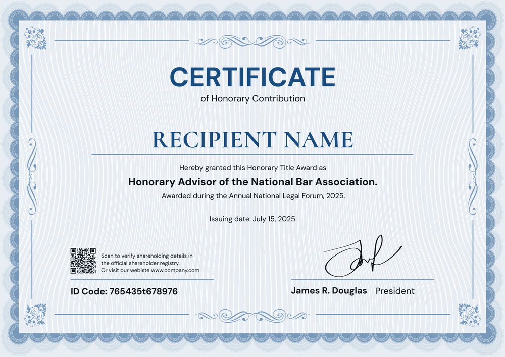 Elegant Honorary Certificate Template – Landscape Elegant Honorary Certificate Template – Landscape
