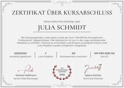 Kurszertifikat Vorlage – Querformat Kurszertifikat Vorlage – Querformat