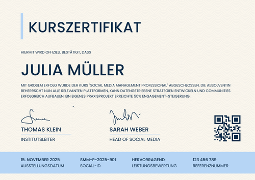 Kurszertifikat Vorlage – Querformat Kurszertifikat Vorlage – Querformat