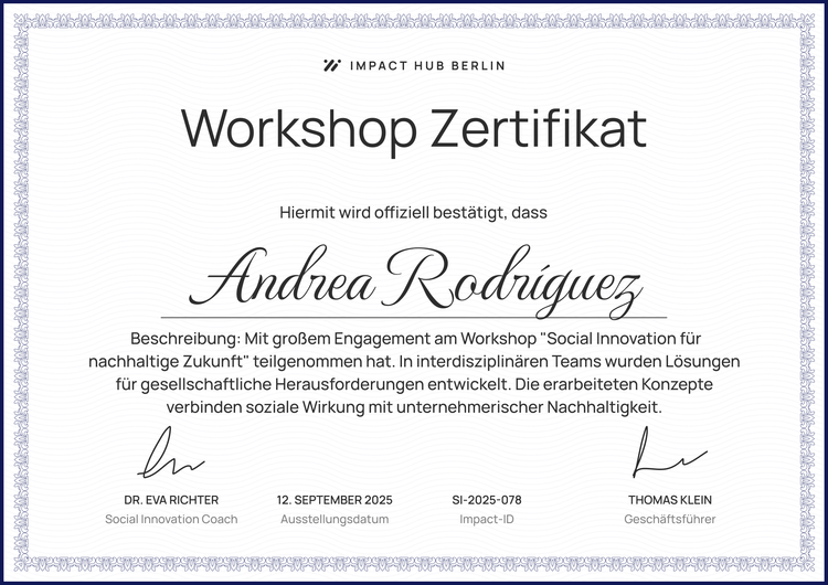 Klassische professionelle Zertifikat Workshop Vorlage Klassische professionelle Zertifikat Workshop Vorlage