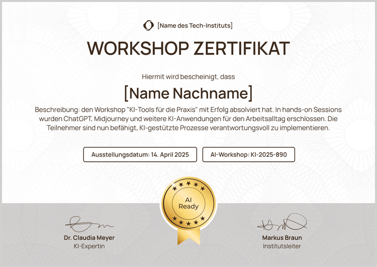 Strukturierte professionelle Zertifikat Workshop Vorlage Strukturierte professionelle Zertifikat Workshop Vorlage