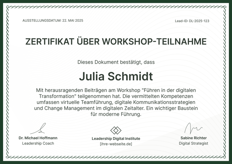 Übersichtliche professionelle Zertifikat Workshop Vorlage Übersichtliche professionelle Zertifikat Workshop Vorlage