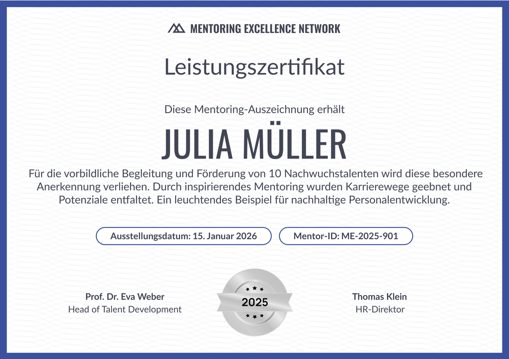 Leistungszertifikat für HR-Auszeichnungen – Querformat Leistungszertifikat für HR-Auszeichnungen – Querformat
