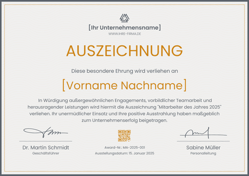 Formelle Auszeichnung Vorlage – Querformat Formelle Auszeichnung Vorlage – Querformat