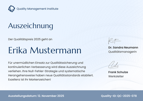 Auszeichnung Vorlage für Ehrenamt & Qualität – Querformat Auszeichnung Vorlage für Ehrenamt & Qualität – Querformat