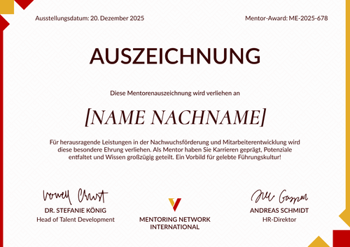 Moderne Auszeichnung Vorlage für Mentoring – Querformat Moderne Auszeichnung Vorlage für Mentoring – Querformat
