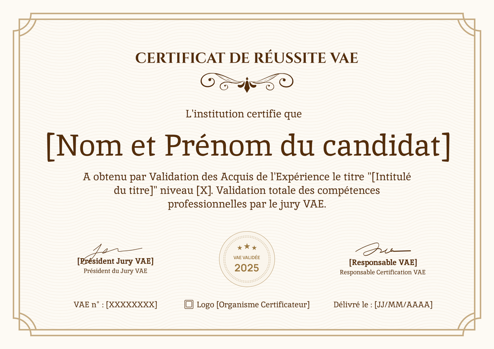 Certificat de réussite modèle formel – Paysage Certificat de réussite modèle formel – Paysage