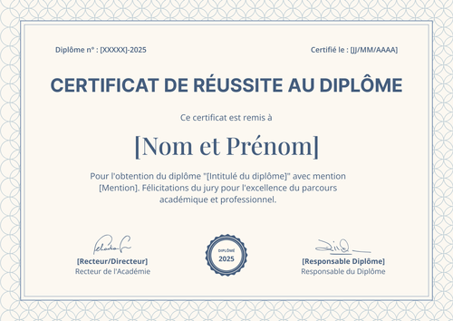 Certificat de réussite modèle gala – Paysage Certificat de réussite modèle gala – Paysage
