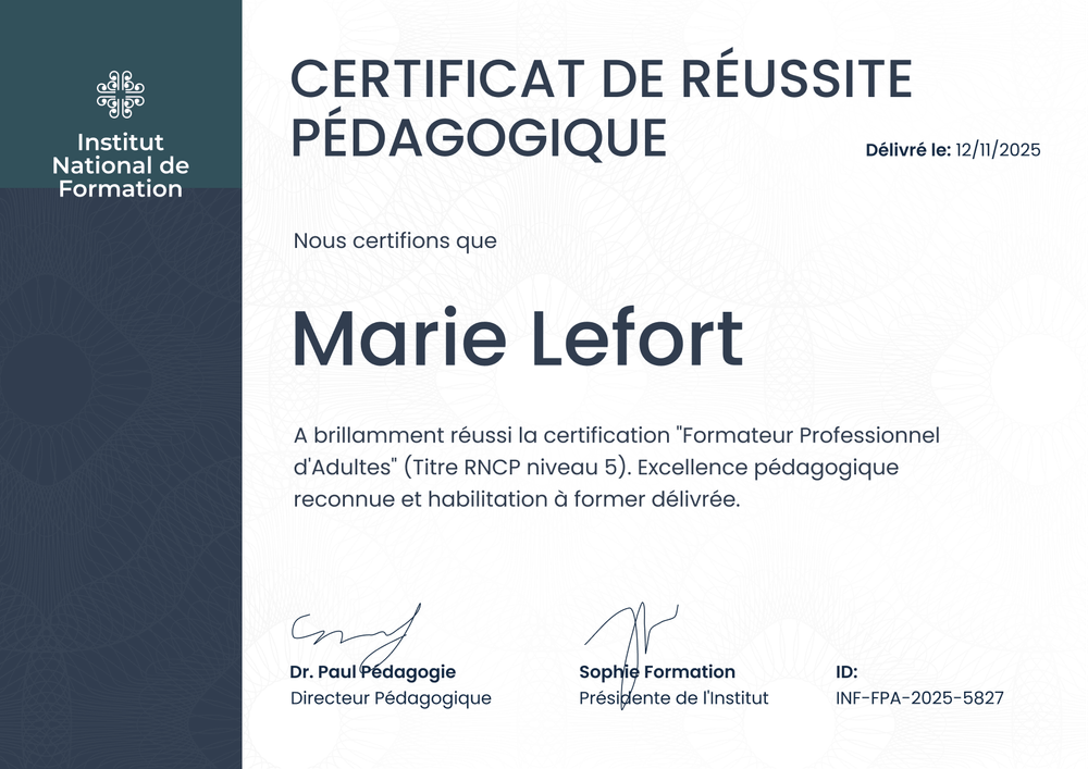 Certificat de réussite modèle structuré – Paysage Certificat de réussite modèle structuré – Paysage