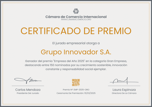 Modelo de certificado de premio práctico – Horizontal Modelo de certificado de premio práctico – Horizontal