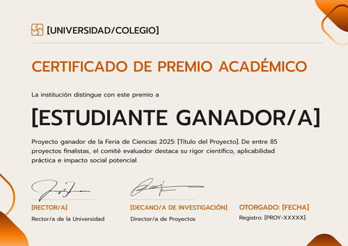 Modelo de certificado de premio educativo – Horizontal Modelo de certificado de premio educativo – Horizontal