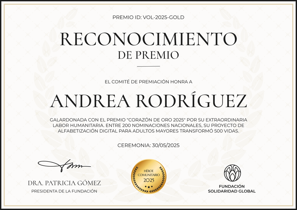 Modelo de certificado de premio profesional y distinguido – Horizontal Modelo de certificado de premio profesional y distinguido – Horizontal