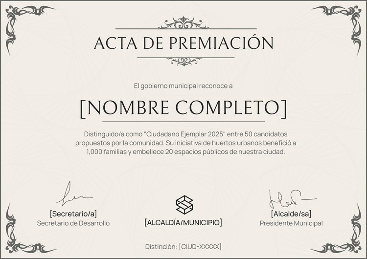 Modelo de certificado de premio profesional y clásico Modelo de certificado de premio profesional y clásico
