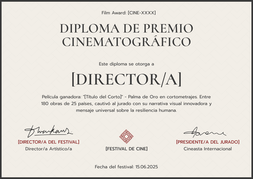 Modelo de certificado de premio gris industrial – Horizontal Modelo de certificado de premio gris industrial – Horizontal