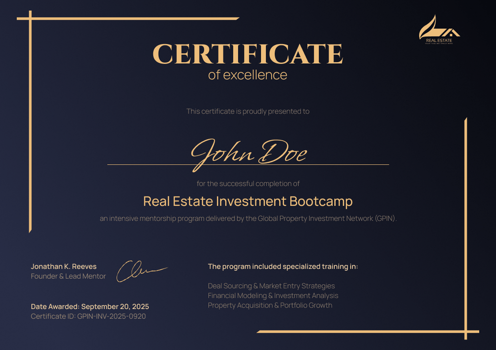 Black Real Estate Certificate Template Built to Impress Instantly - Landscape Black Real Estate Certificate Template Built to Impress Instantly - Landscape
