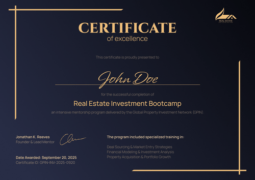 Black Real Estate Certificate Template Built to Impress Instantly - Landscape Black Real Estate Certificate Template Built to Impress Instantly - Landscape