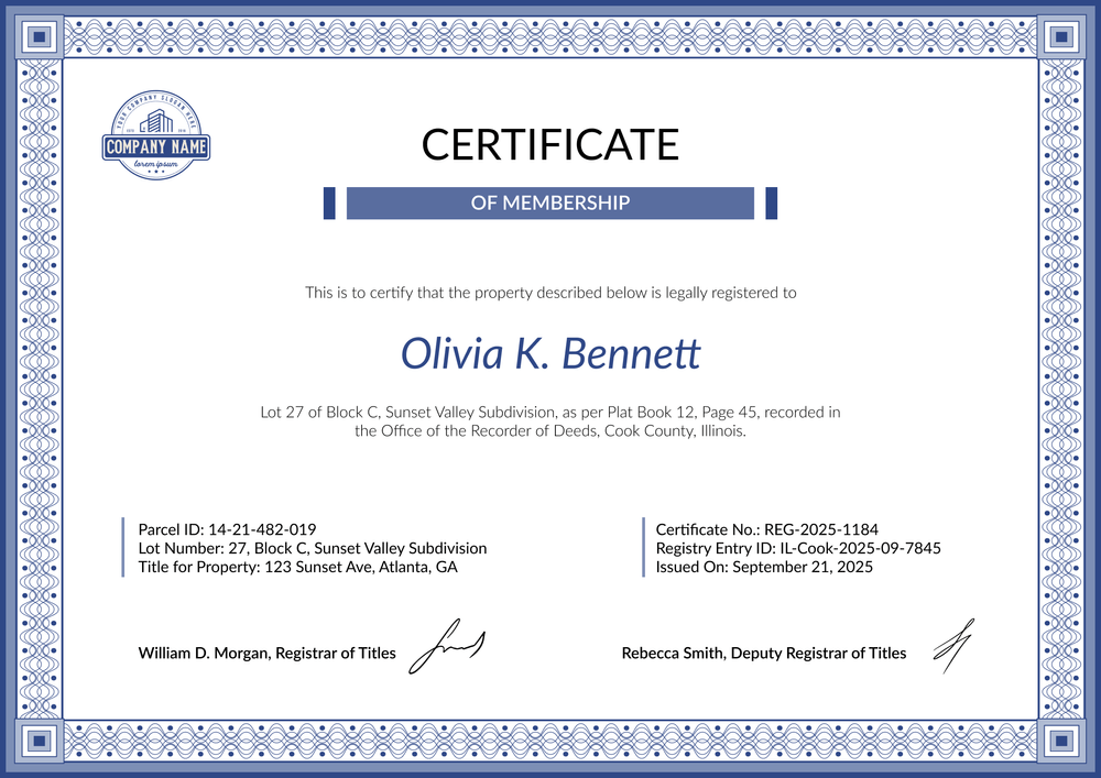 Formal and Soft Real Estate Certificate Template That Delivers Trust - Landscape Formal and Soft Real Estate Certificate Template That Delivers Trust - Landscape