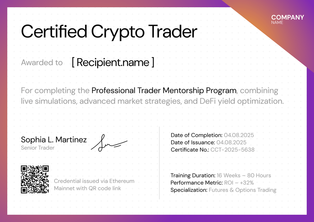 Minimalist Crypto Certification Template for Learning Groups - Landscape Minimalist Crypto Certification Template for Learning Groups - Landscape