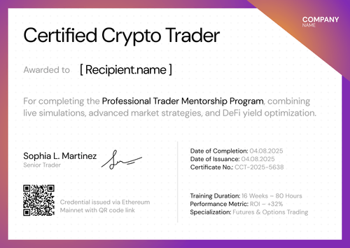 Minimalist Crypto Certification Template for Learning Groups - Landscape Minimalist Crypto Certification Template for Learning Groups - Landscape