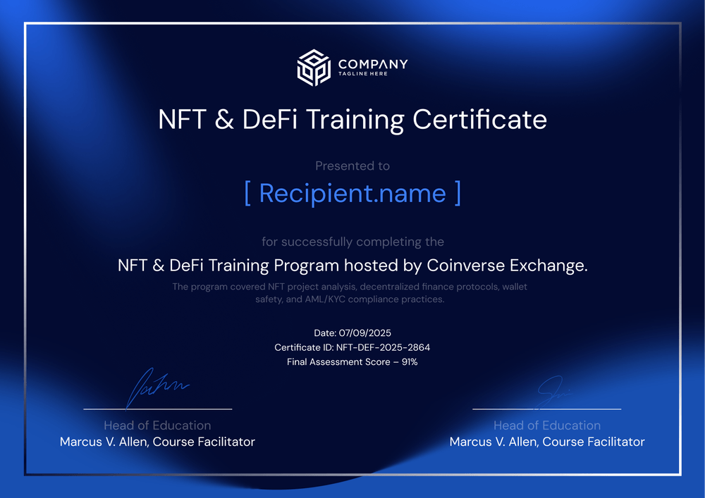 Blue Crypto Expert Certificate Template – Landscape Blue Crypto Expert Certificate Template – Landscape