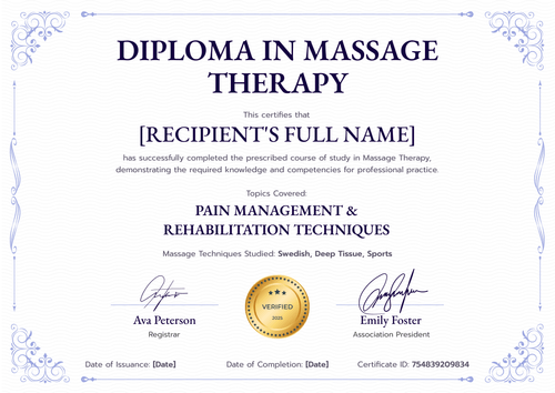 Professional Massage Therapist Certificate Template PDF - Landscape Professional Massage Therapist Certificate Template PDF - Landscape