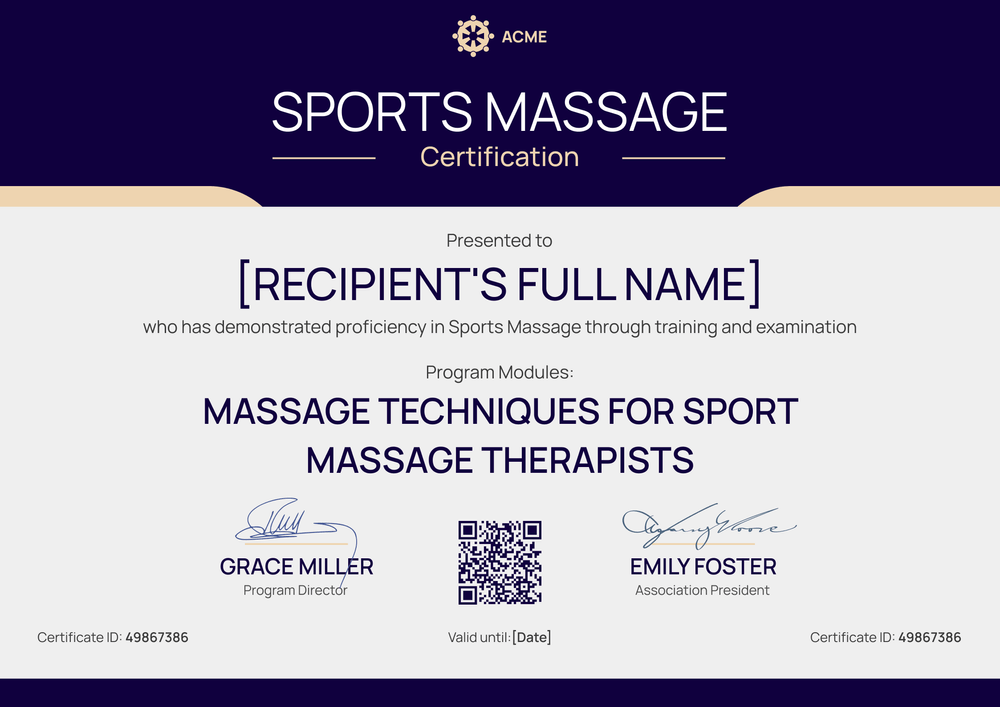 Editable Blue Massage Therapist Certificate Template - Landscape Editable Blue Massage Therapist Certificate Template - Landscape