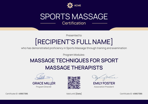 Editable Blue Massage Therapist Certificate Template - Landscape Editable Blue Massage Therapist Certificate Template - Landscape