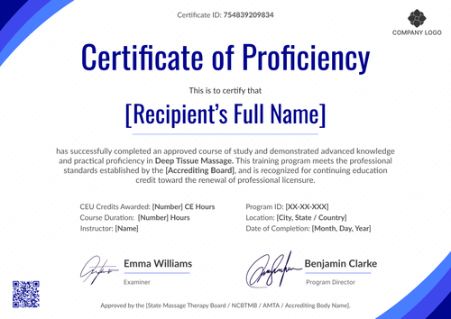 Massage Therapist Certificate Template - Landscape Massage Therapist Certificate Template - Landscape