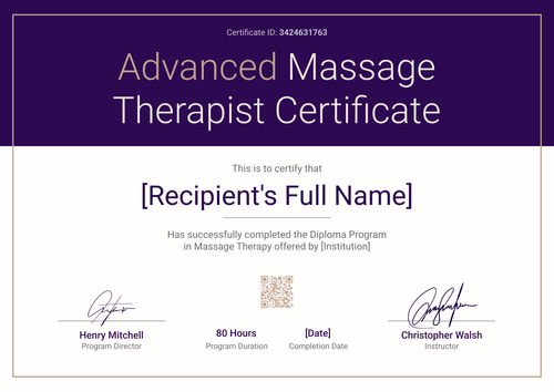Editable Massage Therapist Certificate Template – Landscape Editable Massage Therapist Certificate Template – Landscape