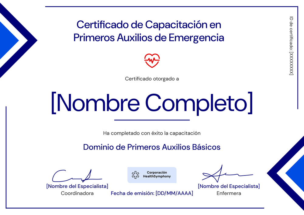 Modelo de certificado de primeros auxilios geométrico y profesional - Horizontal Modelo de certificado de primeros auxilios geométrico y profesional - Horizontal