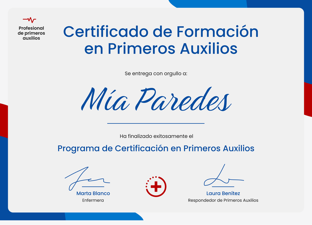 Destaca con modelo de certificado de primeros auxilios pulido - Horizontal Destaca con modelo de certificado de primeros auxilios pulido - Horizontal