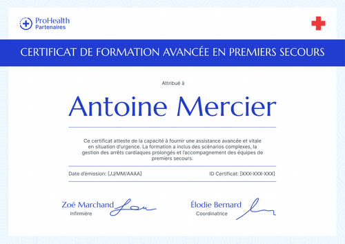 Certificat premiers secours discret – Paysage Certificat premiers secours discret – Paysage
