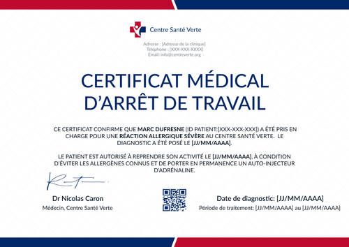 Modèle certificat médical sobre – Paysage Modèle certificat médical sobre – Paysage