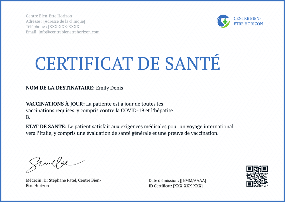 Modèle certificat médical simple et net – Paysage Modèle certificat médical simple et net – Paysage