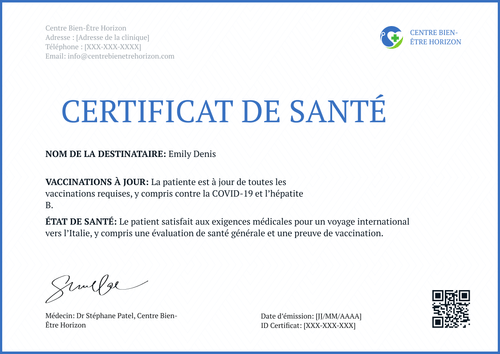Modèle certificat médical simple et net – Paysage Modèle certificat médical simple et net – Paysage