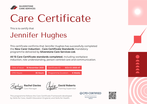 CPD Compliant Carer Certificate Template – Landscape CPD Compliant Carer Certificate Template – Landscape