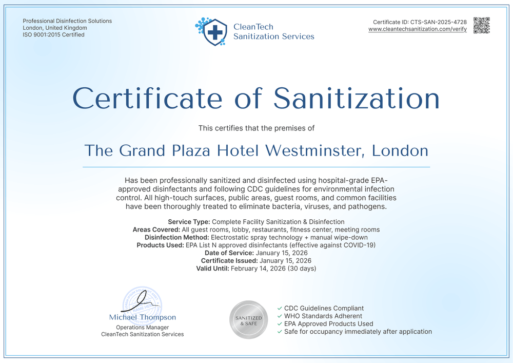 Certificate of Sanitization Template Landscape Certificate of Sanitization Template Landscape