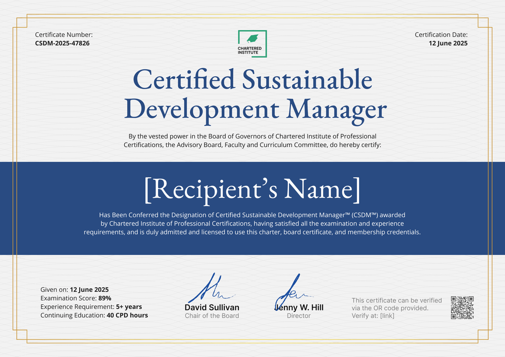 Sustainable Development Certificate Template – Landscape Sustainable Development Certificate Template – Landscape