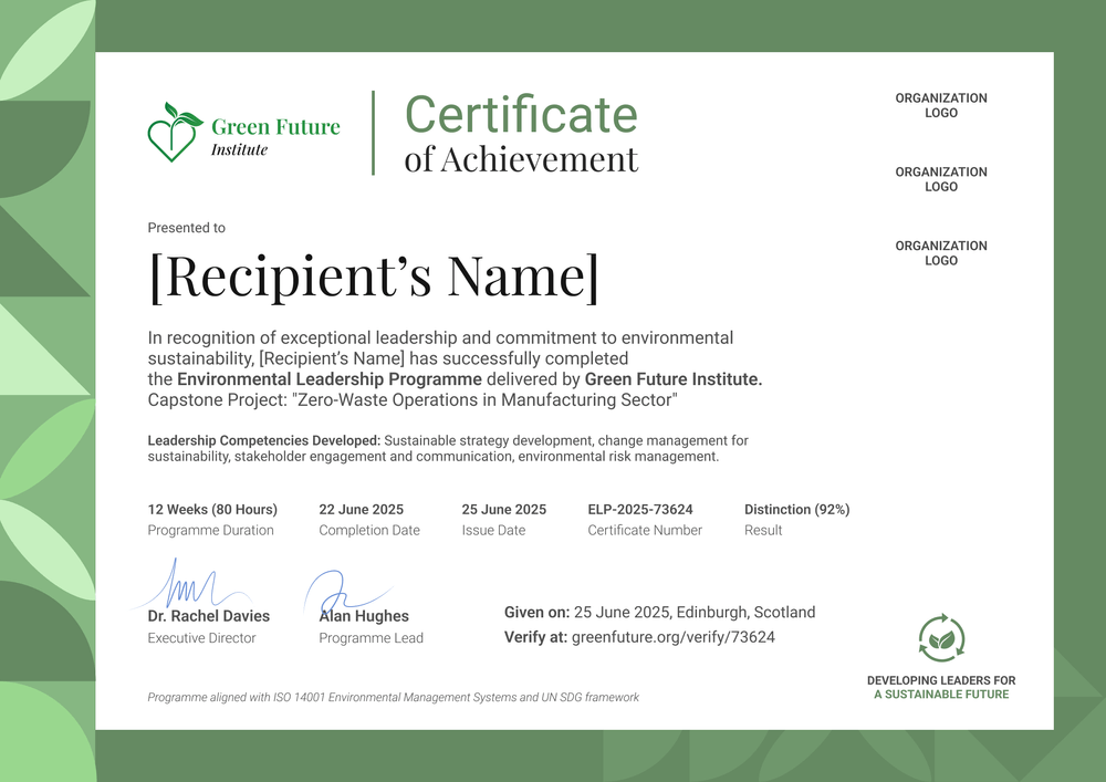 Sustainable Development Certificate Template for Growth and Training - Landscape Sustainable Development Certificate Template for Growth and Training - Landscape