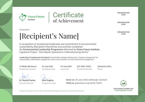 Sustainable Development Certificate Template for Growth and Training - Landscape Sustainable Development Certificate Template for Growth and Training - Landscape