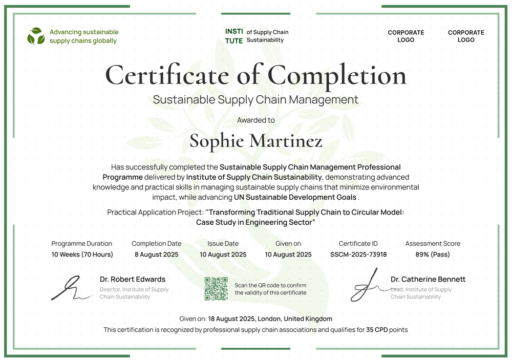 Sustainable Development Certificate Template – Landscape Sustainable Development Certificate Template – Landscape