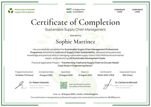 Sustainable Development Certificate Template – Landscape Sustainable Development Certificate Template – Landscape