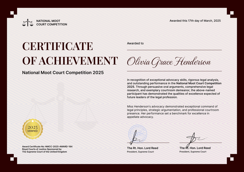 Lawyer Certificate Template – Landscape Lawyer Certificate Template – Landscape