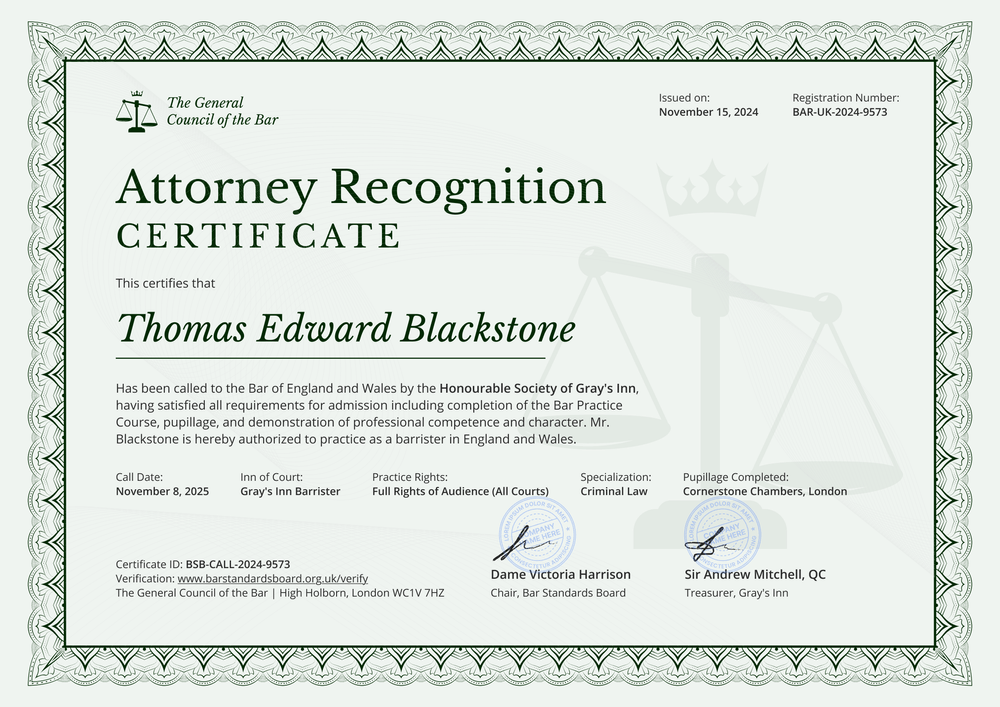 Lawyer Certificate Template To Use For Free - Landscape Lawyer Certificate Template To Use For Free - Landscape