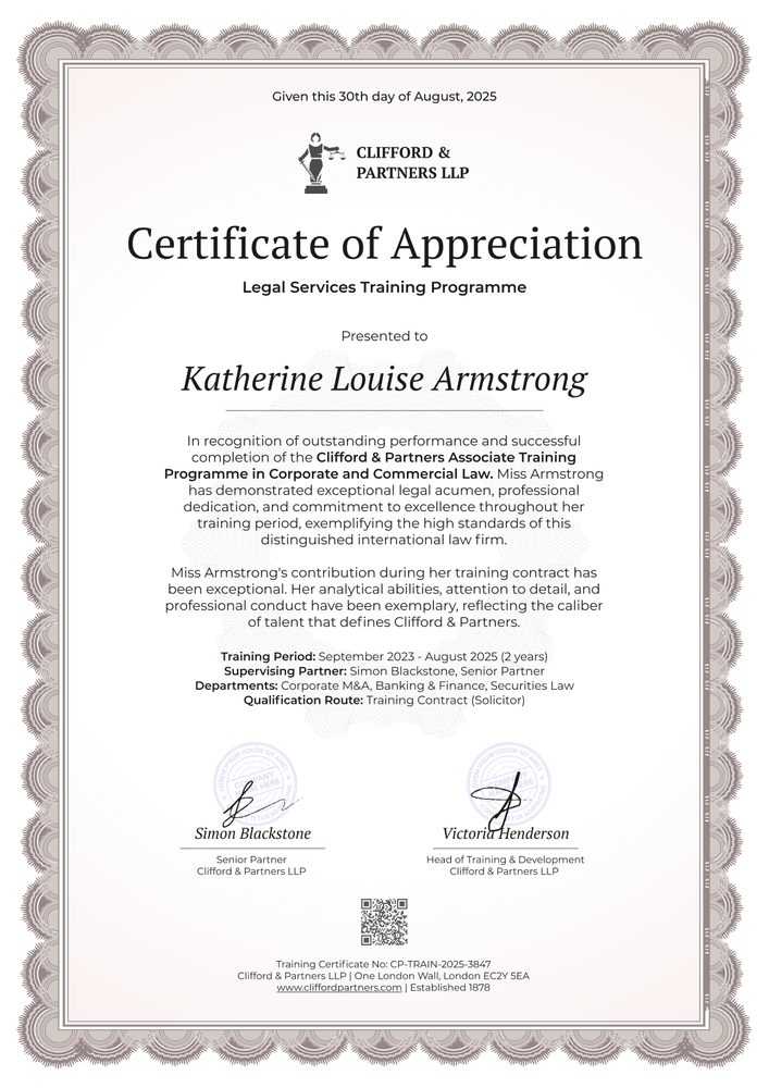 Decorative Lawyer Certificate Template – Portrait Decorative Lawyer Certificate Template – Portrait