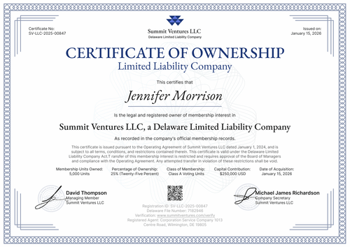 Free LLC Certificate of Ownership Template Landscape Free LLC Certificate of Ownership Template Landscape