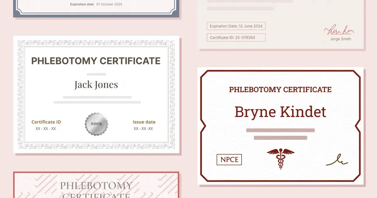 Phlebotomy Certificate Templates: Free and Customizable cover image Phlebotomy Certificate Templates: Free and Customizable cover image