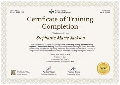 Certificate of Training Completion Template in Brown Tones - Landscape Certificate of Training Completion Template in Brown Tones - Landscape