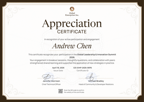 Participation Certificate of Appreciation Template for Leadership Summits - Landscape Participation Certificate of Appreciation Template for Leadership Summits - Landscape